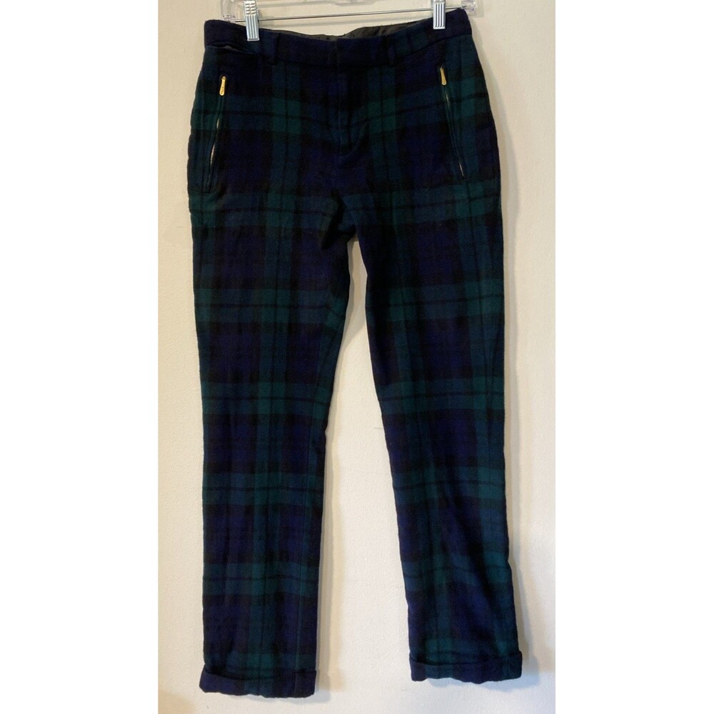 Ralph Lauren Sport 100% WOOL Watch Tartan Plaid Pants Straight Sz 8 Vintage (V1